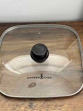 Copper Chef 12” Square Electric Skillet Pan Glass Vented Replacement Knob Lid